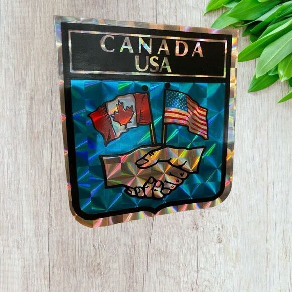 Striker United States and Canada flag friendship Vintage Emblem Retro Sticker De - Picture 3 of 7